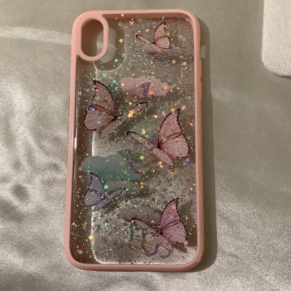 Pink Butterfly Glitter iPhone XR Case - Picture 9 of 10